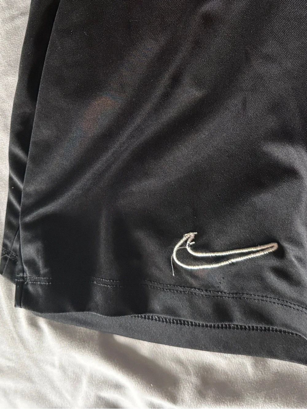 Nike Dri-FIT Black Athletic Running Training Shorts Youth Large L White Stripe